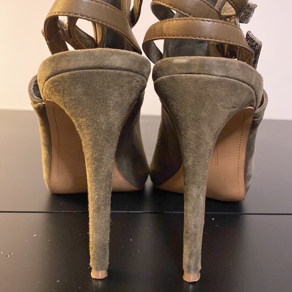 Vince Camuto Olive Suede Heels - Picture 3 of 10